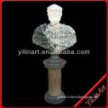 Natural stone hand carved antique head bust statue